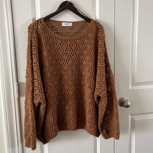 Carly Jean LA crochet knit dolman sleeved sweater women’s size M / L